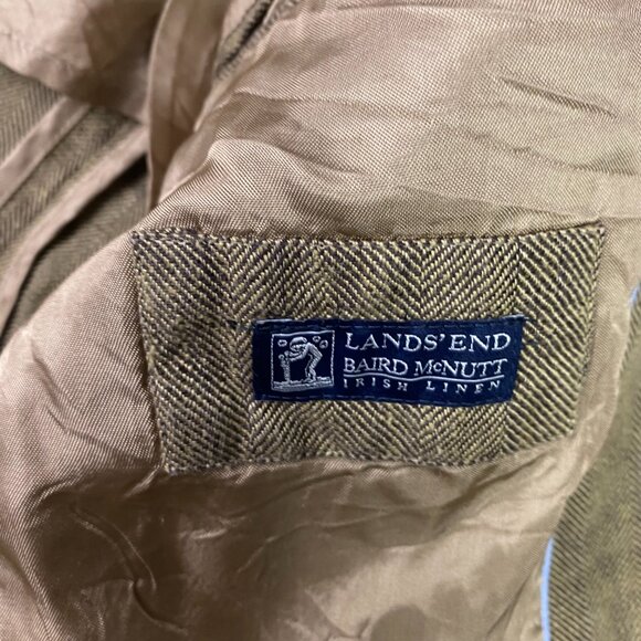 Lands End Baird McNutt Blazer Sport Coat Men's 38R Fits 36S Golden Brown Linen - Picture 6 of 15